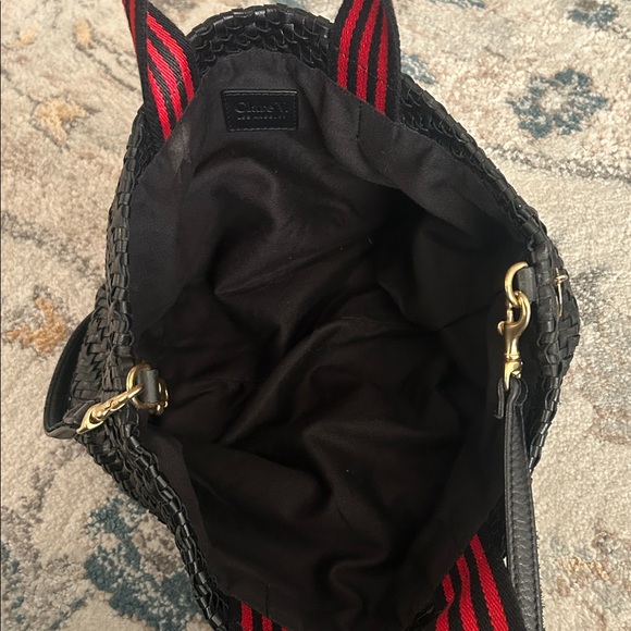 Clare V Bateau Tote Black Woven Leather Everyday Carryall Minimalist - Picture 8 of 16